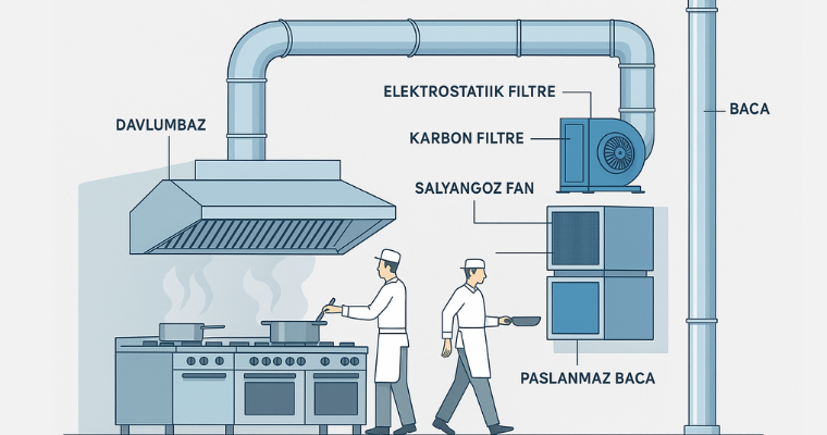 Ticari ve Endüstriyel Mutfak Havalandırma – Davlumbaz Sistemleri